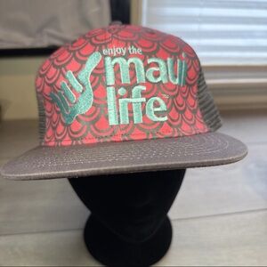 ALOHAS Red and Gray Mesh Cap